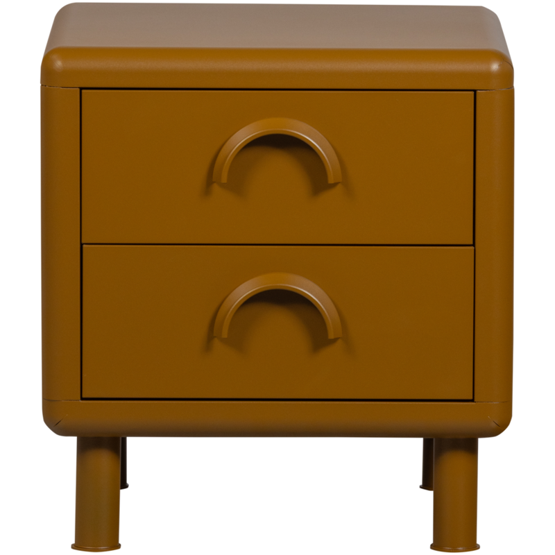 WOOOD-collectie Rune Chest of Drawers/Bedside Table 2 Drawers Metal Honey Yellow