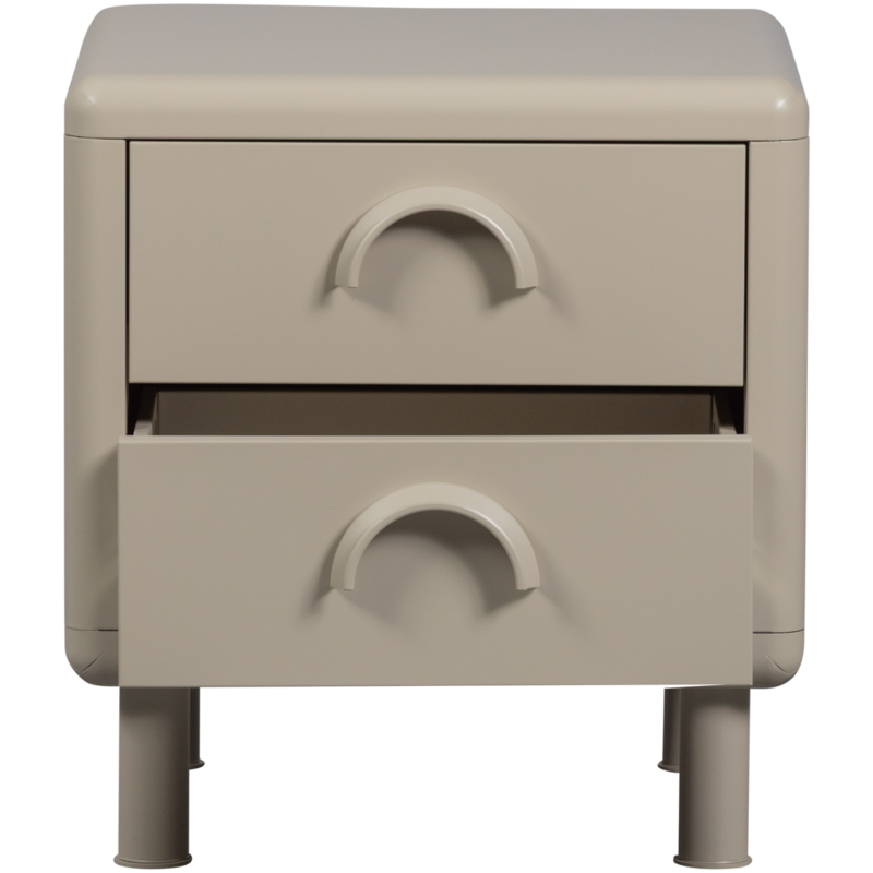 WOOOD-collectie Rune Ladekast/Nachtkastje 2 Lades Metaal Zand