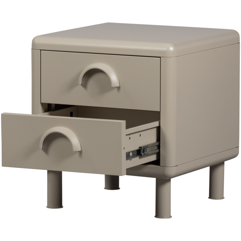 WOOOD-collectie Rune Chest of Drawers/Bedside Table 2 Drawers Metal Sand