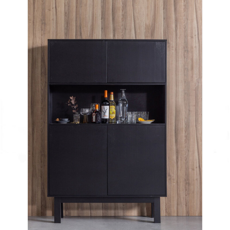 WOOOD-collectie FINCA BUFFET-/ DRANKKAST GRENEN DIEPZWART [fsc]