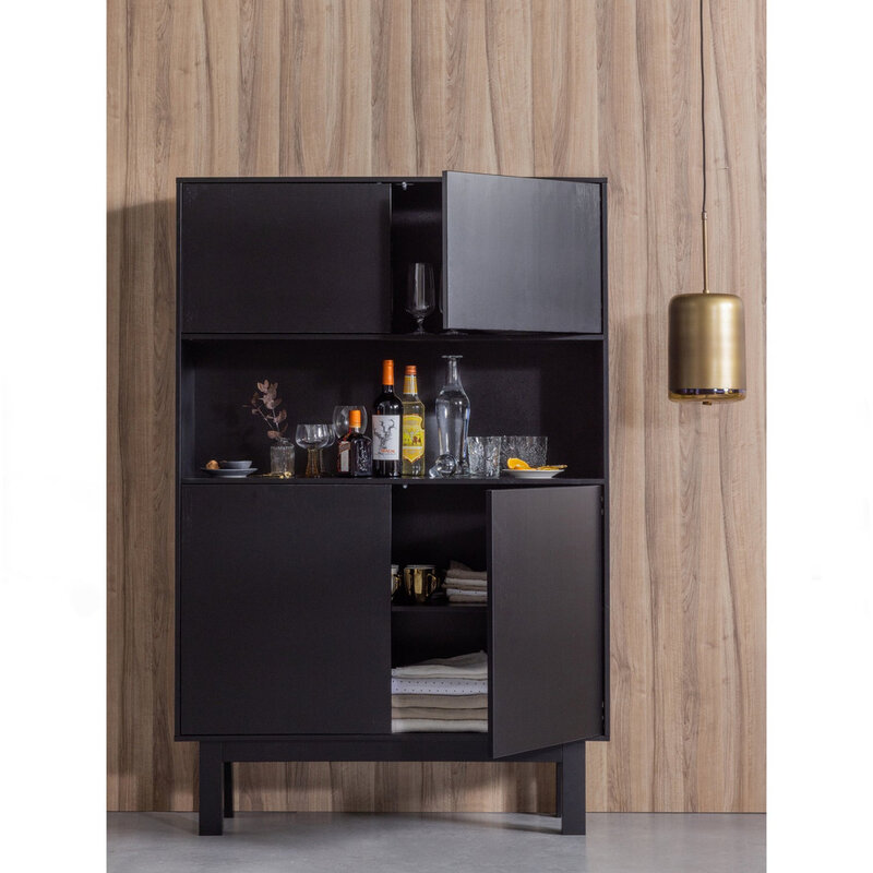 WOOOD-collectie FINCA BUFFET-/ DRANKKAST GRENEN DIEPZWART [fsc]