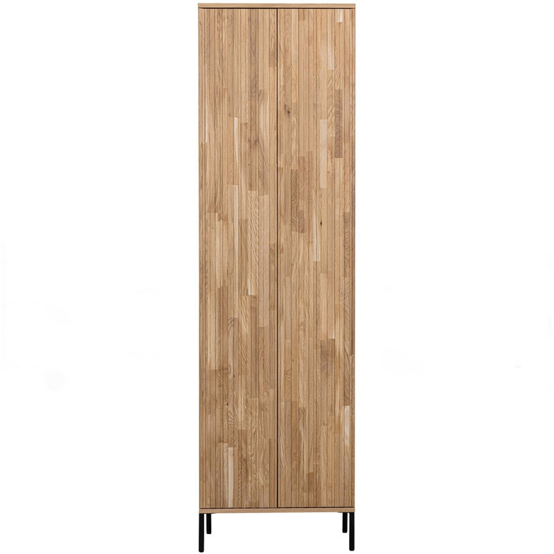 WOOOD-collectie New Gravure Hoge Kast Met Lade Eiken Blanke Lak [Fsc]