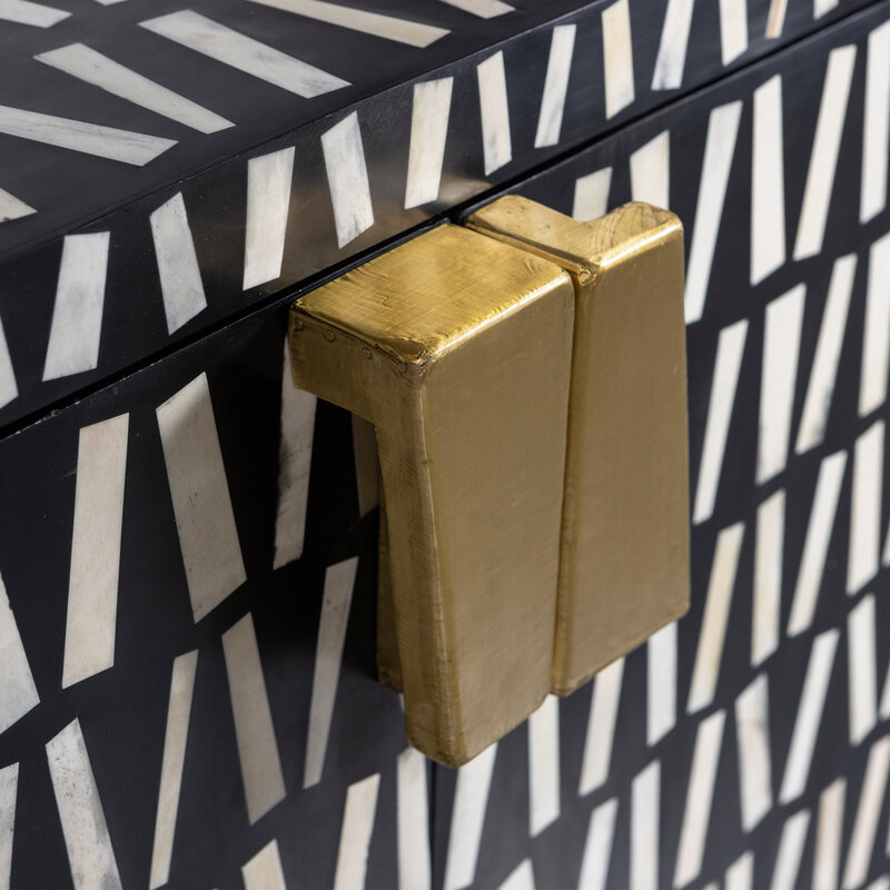 WOOOD-collectie Menne Cabinet Wood Black/white