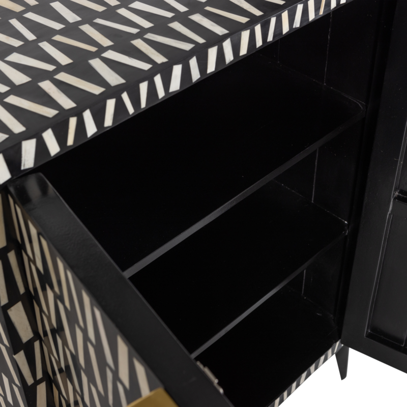 WOOOD-collectie Menne Cabinet Wood Black/white