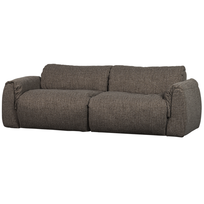 WOOOD-collectie Baggy 2-Zits Bank Geweven Stof Warmgrijs Melange