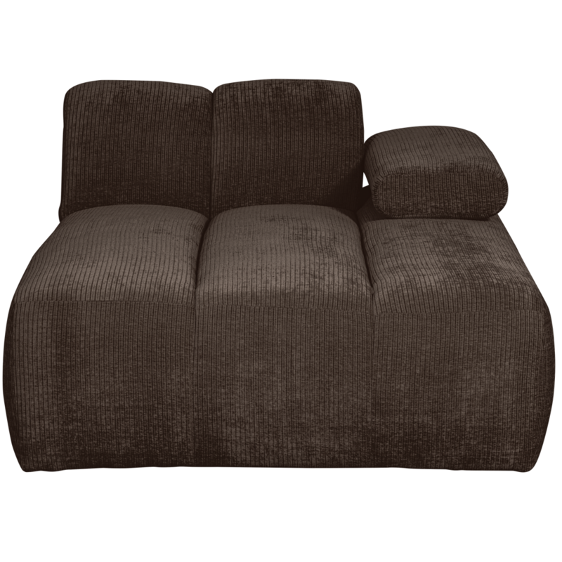 WOOOD-collectie Mojo Chaise Longue Element Rechts Geweven Ribstof Bruin