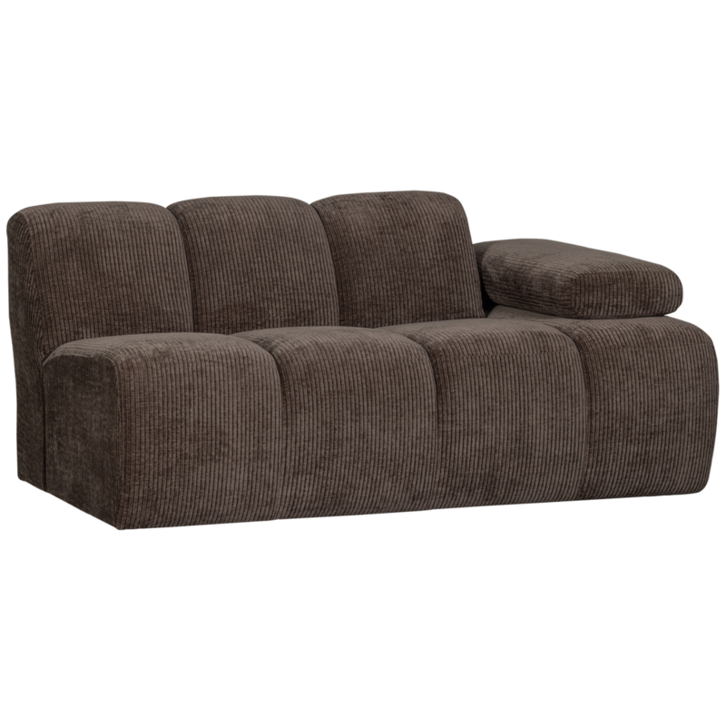 WOOOD-collectie Mojo 1,5-Zits Met Arm Rechts Geweven Ribstof Bruin