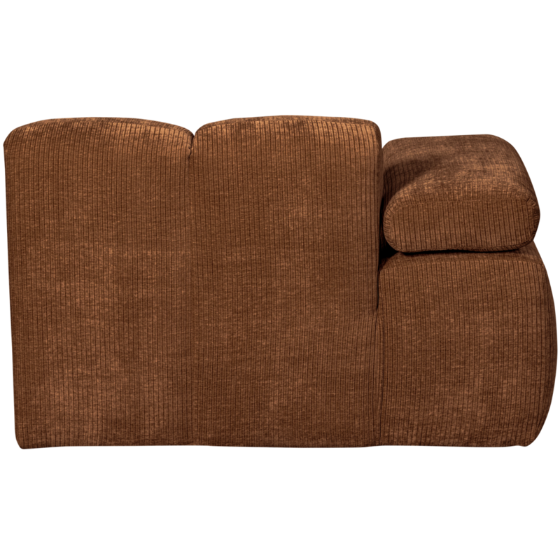 WOOOD-collectie Mojo Chaise Longue Element Links Geweven Ribstof Roest Bruin