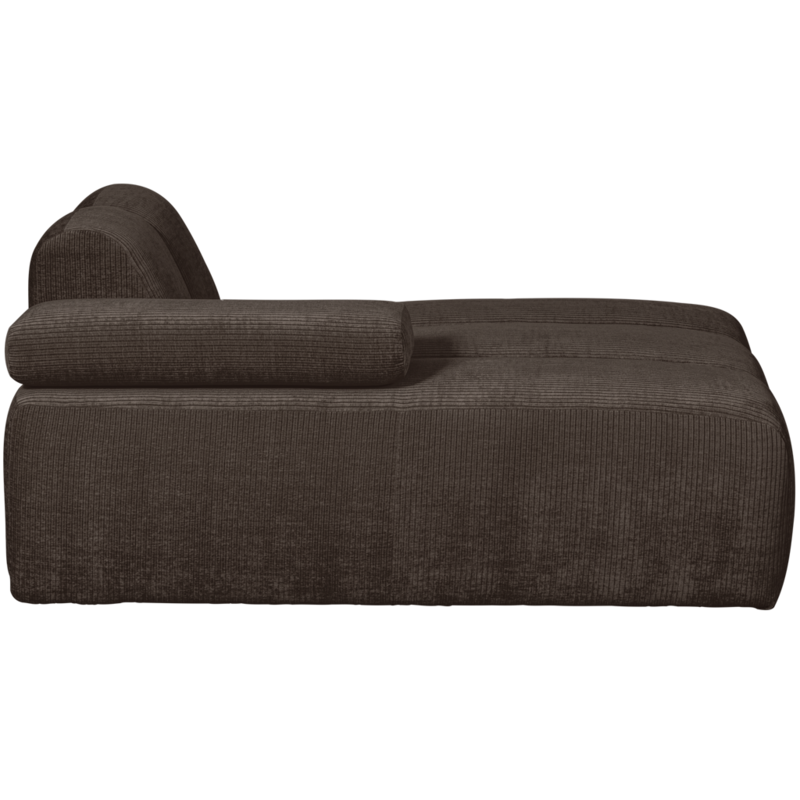 WOOOD-collectie Mojo Chaise Longue Element Links Geweven Ribstof Bruin