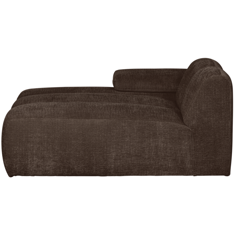 WOOOD-collectie Mojo Chaise Longue Element Links Geweven Ribstof Bruin