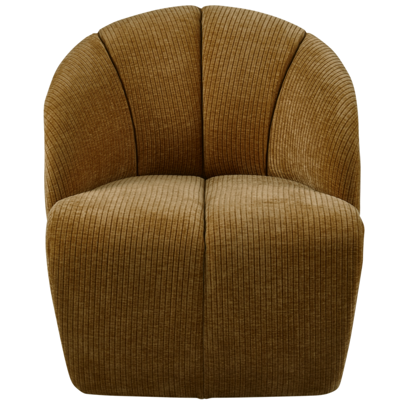 WOOOD-collectie Mojo Draaifauteuil Geweven Ribstof Honing Geel
