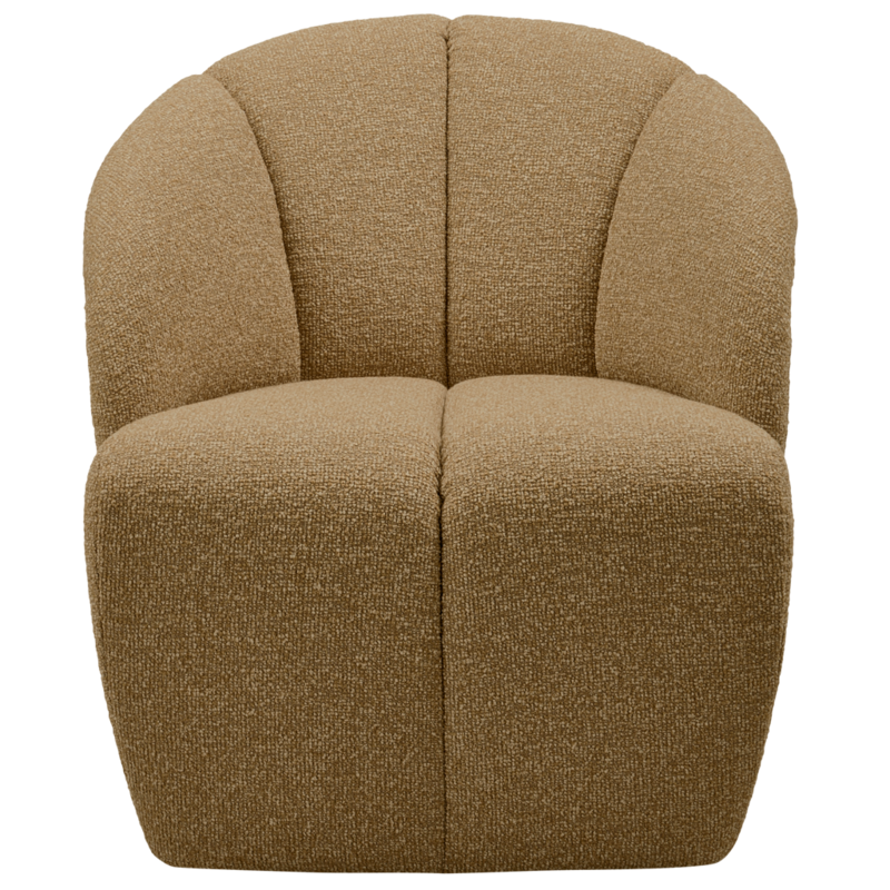 WOOOD-collectie Mojo Draaifauteuil Boucle Geel/Bruin Melange