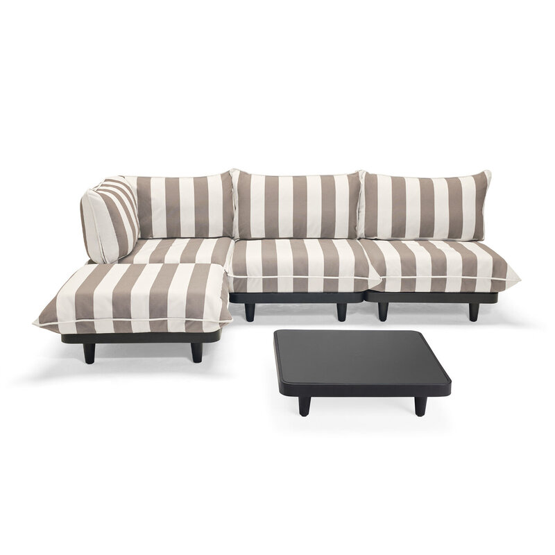 Fatboy-collectie  paletti set large Stripe Cacao Left incl. table