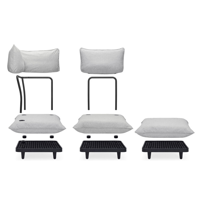 Fatboy-collectie  paletti set large Stripe Cacao Left incl. table
