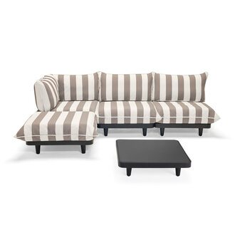 Fatboy Loungeset Paletti large Stripe Cacao right incl. tafel antraciet
