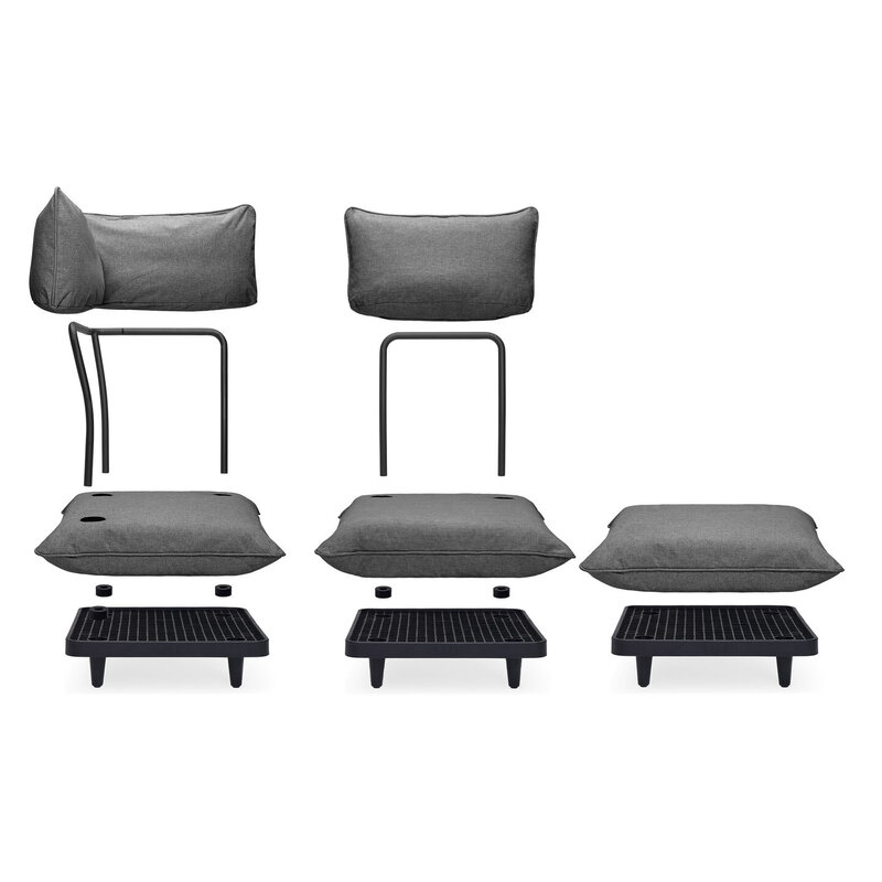 Fatboy-collectie Loungeset Paletti medium rock grey incl. tafel