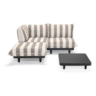 Fatboy Loungeset Paletti medium Stripe Cacao left incl. tafel antraciet