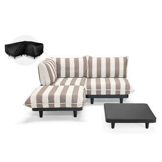 Fatboy Loungeset Paletti medium Stripe Cacao left incl. tafel antraciet