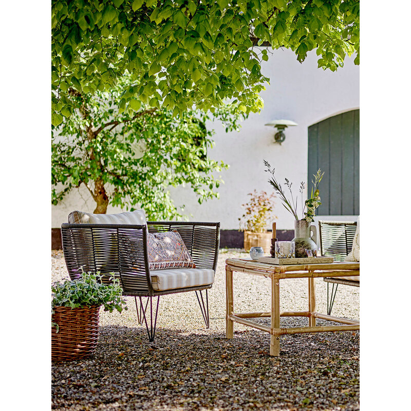 Bloomingville-collectie Mundo Lounge Chair, Black, Metal