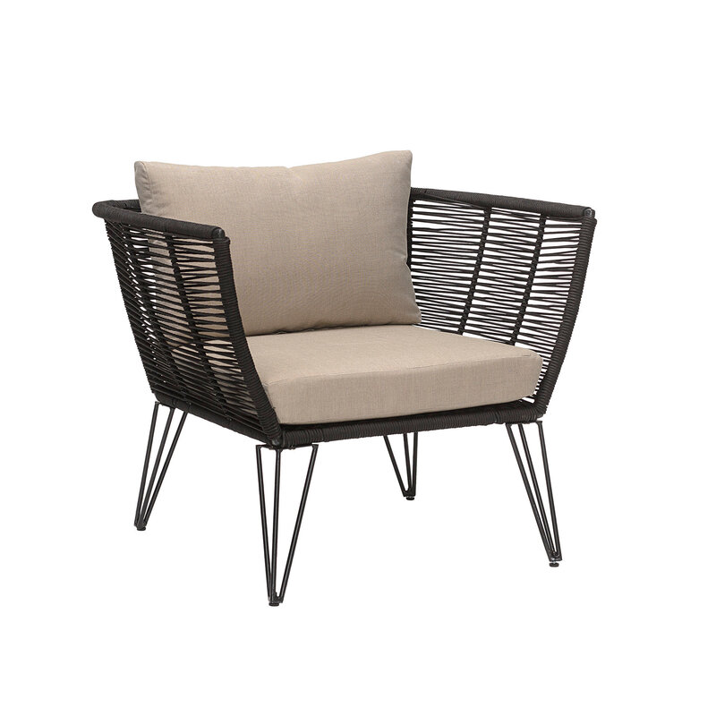 Bloomingville-collectie Loungestoel Mundo zwart metaal