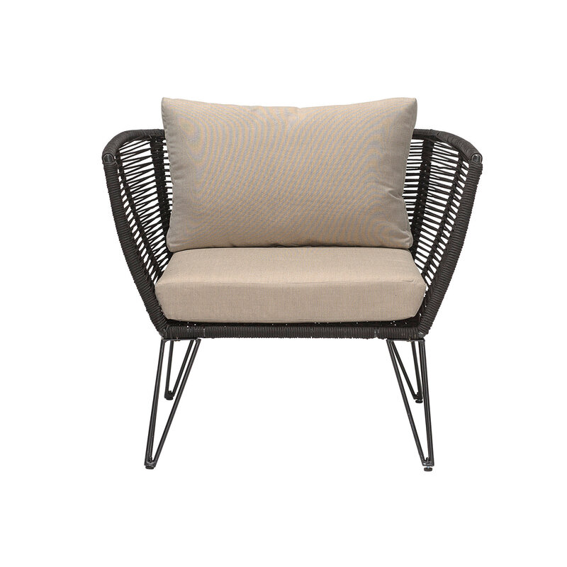 Bloomingville-collectie Mundo Lounge Chair, Black, Metal