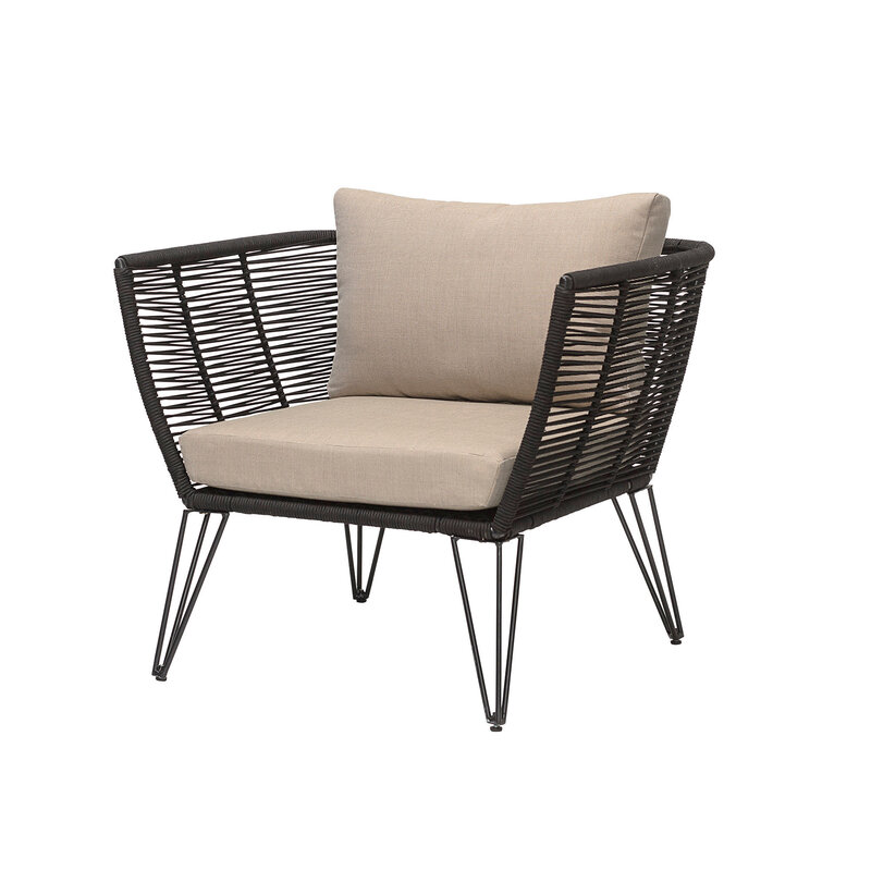 Bloomingville-collectie Loungestoel Mundo zwart metaal