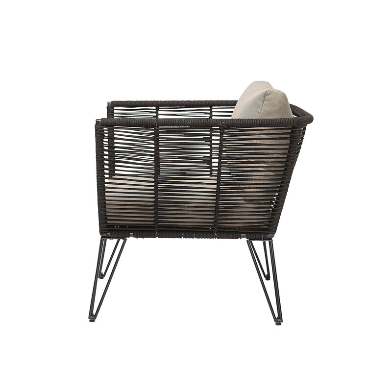 Bloomingville-collectie Loungestoel Mundo zwart metaal