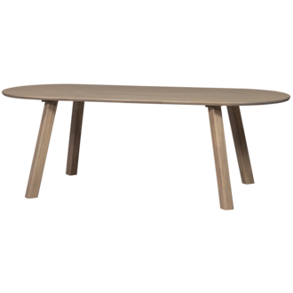 WOOOD Tablo Eettafel Ovaal Vl 220X90Cm Pebble Grey [Fsc]
