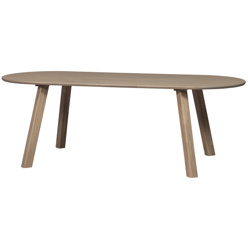 WOOOD-collectie Tablo Eettafel Ovaal Vl 220X90Cm Pebble Grey [Fsc]
