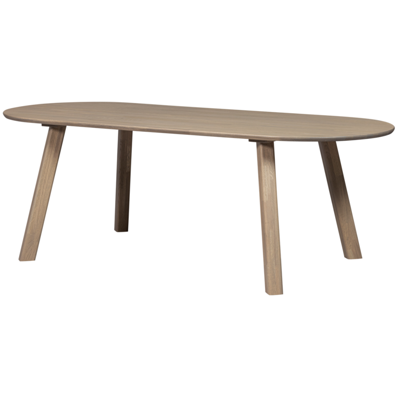 WOOOD-collectie Tablo Eettafel Ovaal Vl 220X90Cm Pebble Grey [Fsc]