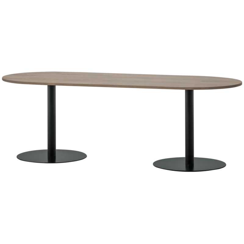 WOOOD-collectie Tablo Eettafel Ovaal Vl 220X90Cm Pebble Grey [Fsc]