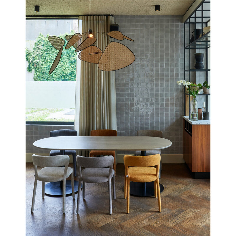 WOOOD-collectie Tablo Eettafel Ovaal Vl 220X90Cm Pebble Grey [Fsc]