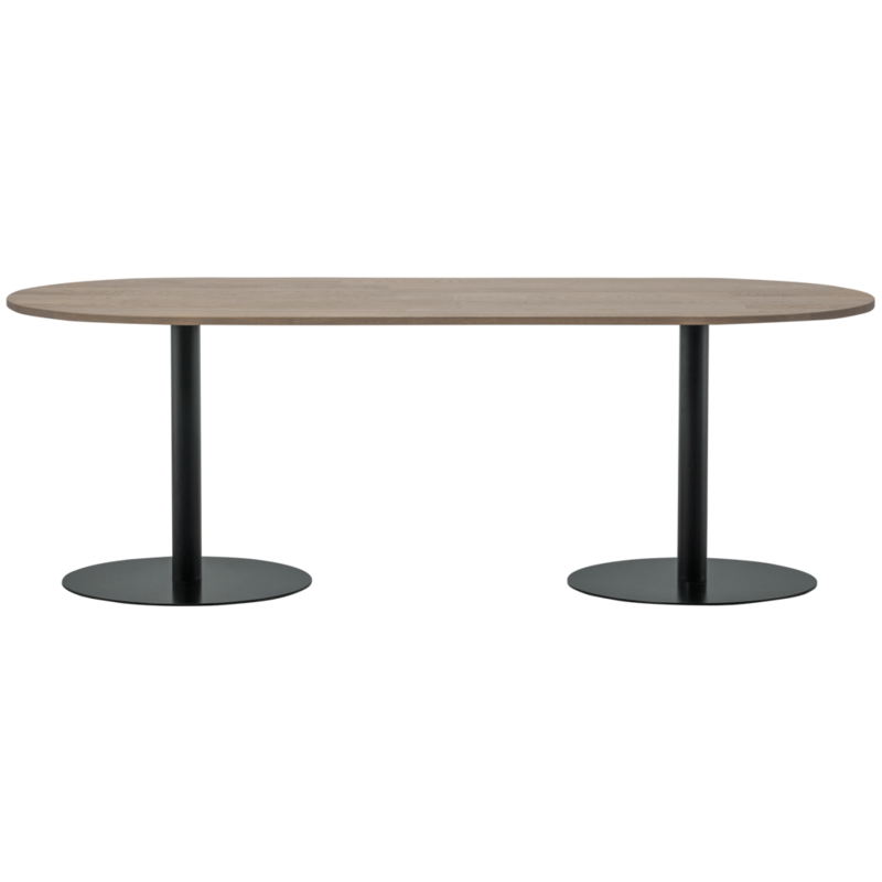 WOOOD-collectie Tablo Eettafel Ovaal Vl 220X90Cm Pebble Grey [Fsc]