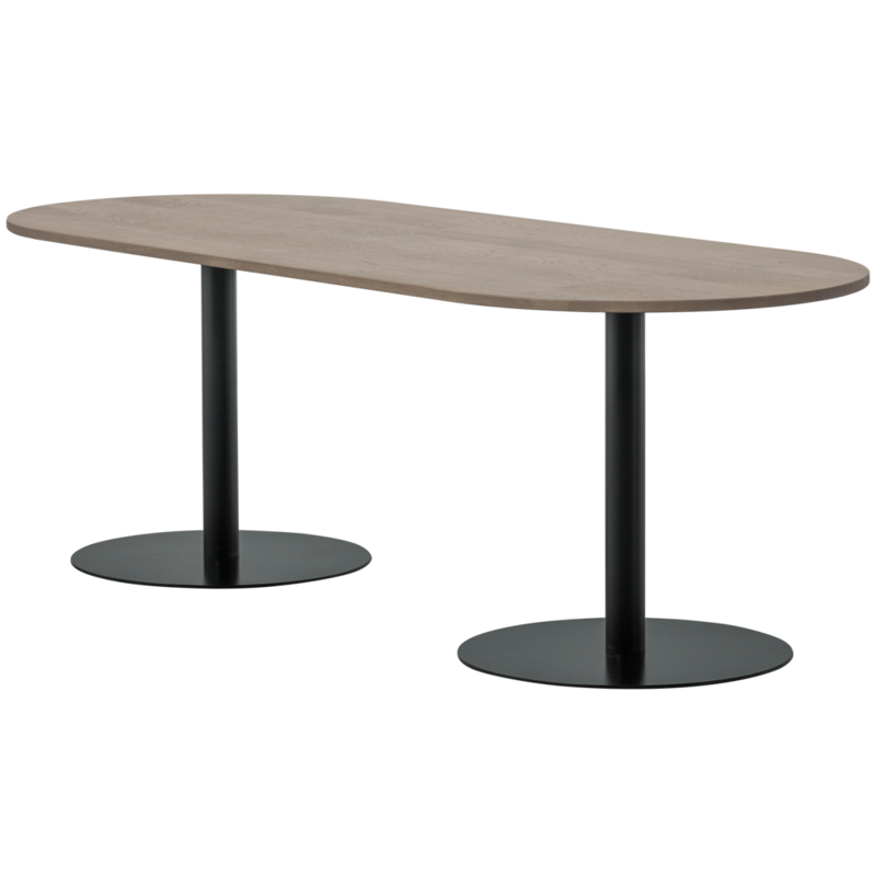 WOOOD-collectie Tablo Eettafel Ovaal Vl 220X90Cm Pebble Grey [Fsc]