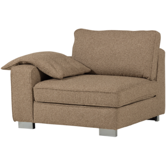 vtwonen Lazy 1-Zits Element Met Arm Links Boucle Bruin
