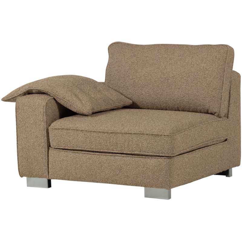 vtwonen-collectie Lazy 1-Zits Element Met Arm Links Boucle Bruin
