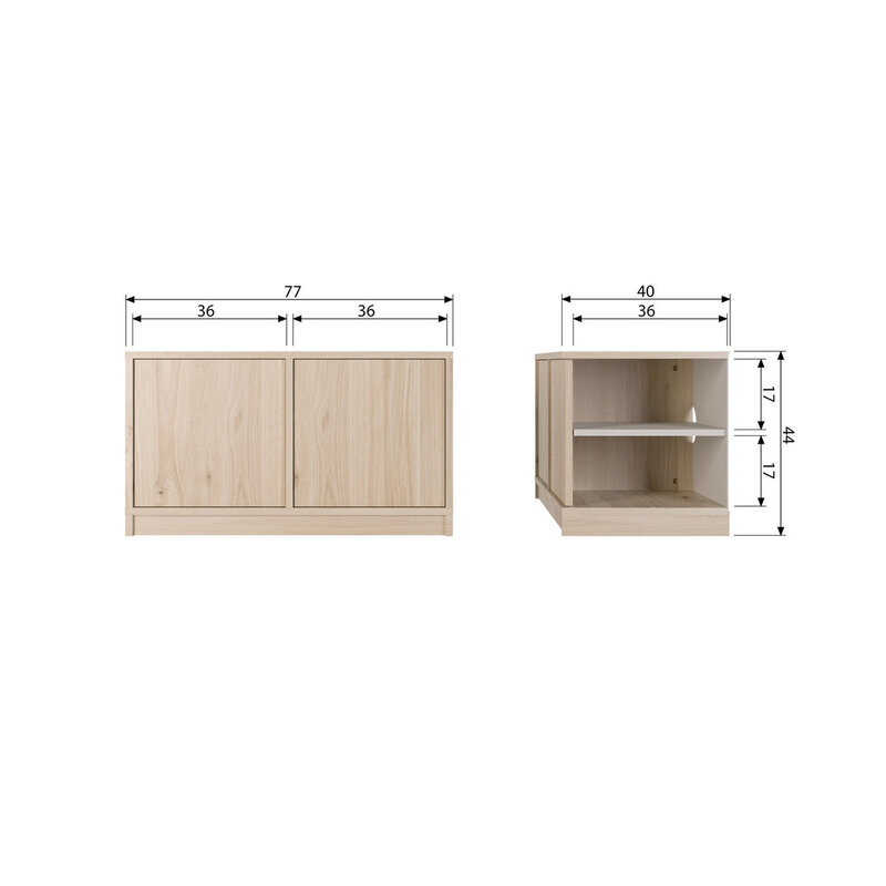 vtwonen-collectie Modulair Onderkast 77Cm Eiken Naturel Mat [Fsc]