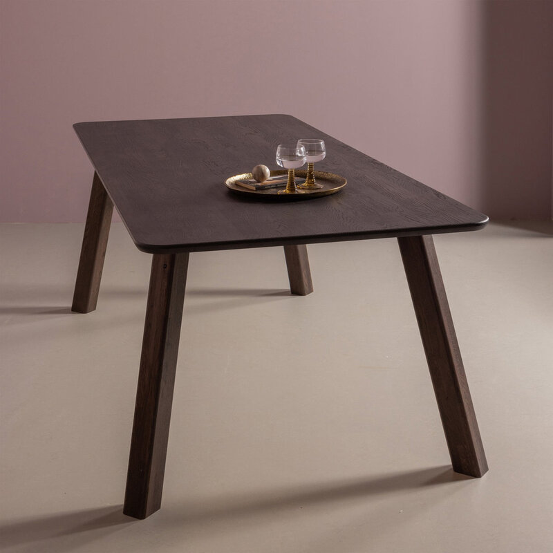 WOOOD-collectie Tablo Eettafel Afgerond Vl 200X90Cm Mystic Brown [Fsc]