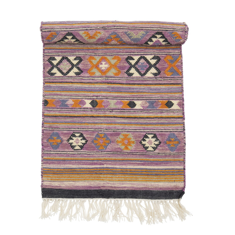 Bloomingville-collectie Katoenen loper Yolanda paars 245x70 cm