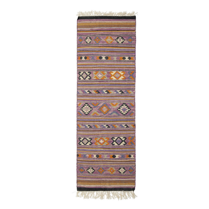 Bloomingville-collectie Katoenen loper Yolanda paars 245x70 cm