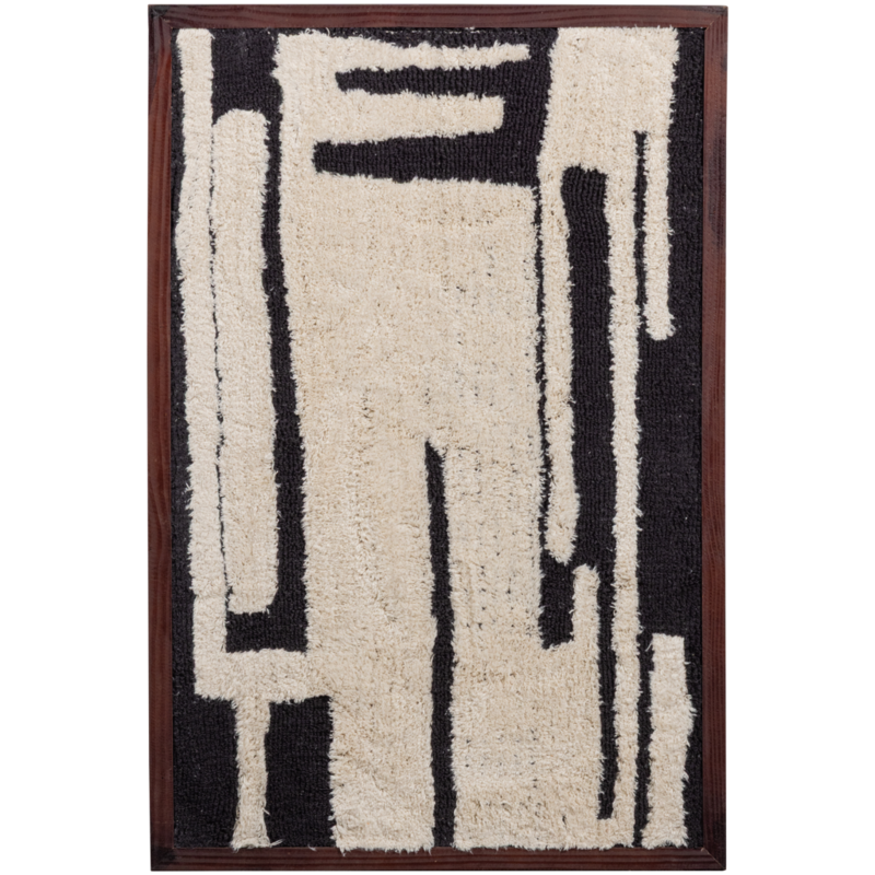 WOOOD-collectie ANKA WANDDECO KATOEN ZWART/WIT