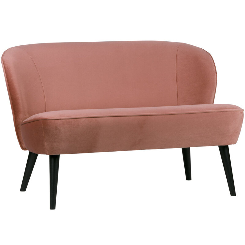 WOOOD-collectie Sara Bankje Fluweel Oud Roze