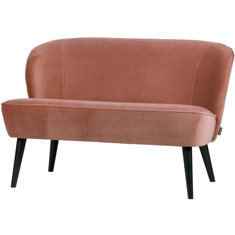WOOOD-collectie Sara Bankje Fluweel Oud Roze