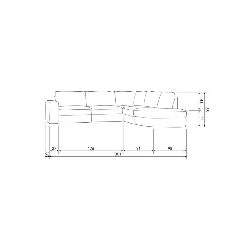 vtwonen-collectie Family Corner Sofa Round Right Pink