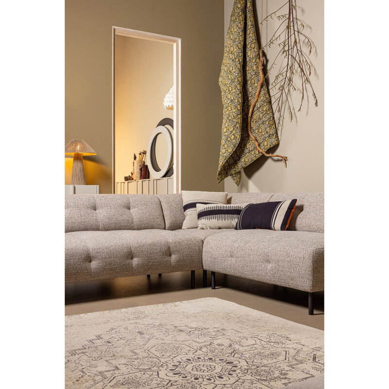 WOOOD-collectie Lloyd Hoekbank Rechts Grof Geweven Bruin Melange