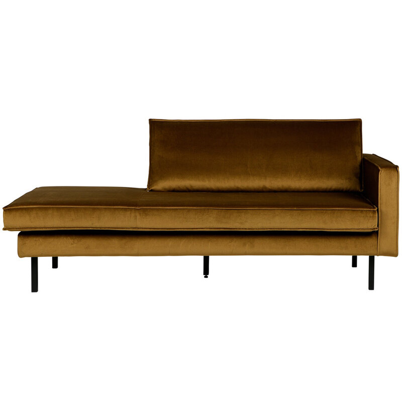 WOOOD-collectie Rodeo Daybed Right Velvet Honing Geel
