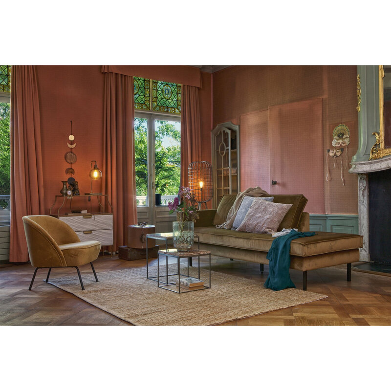 WOOOD-collectie Rodeo Daybed Right Velvet Honing Geel
