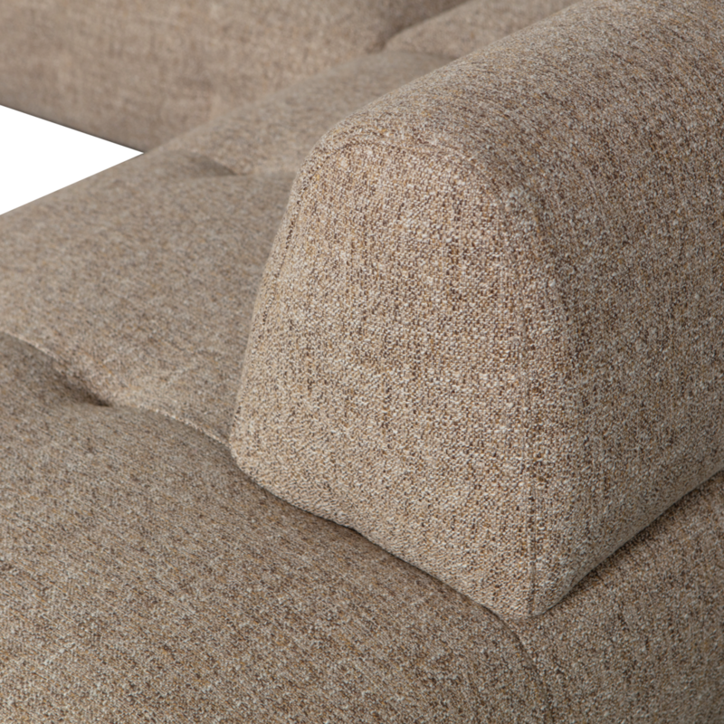 WOOOD-collectie Lloyd Hoekbank Rechts Grof Geweven Bruin Melange