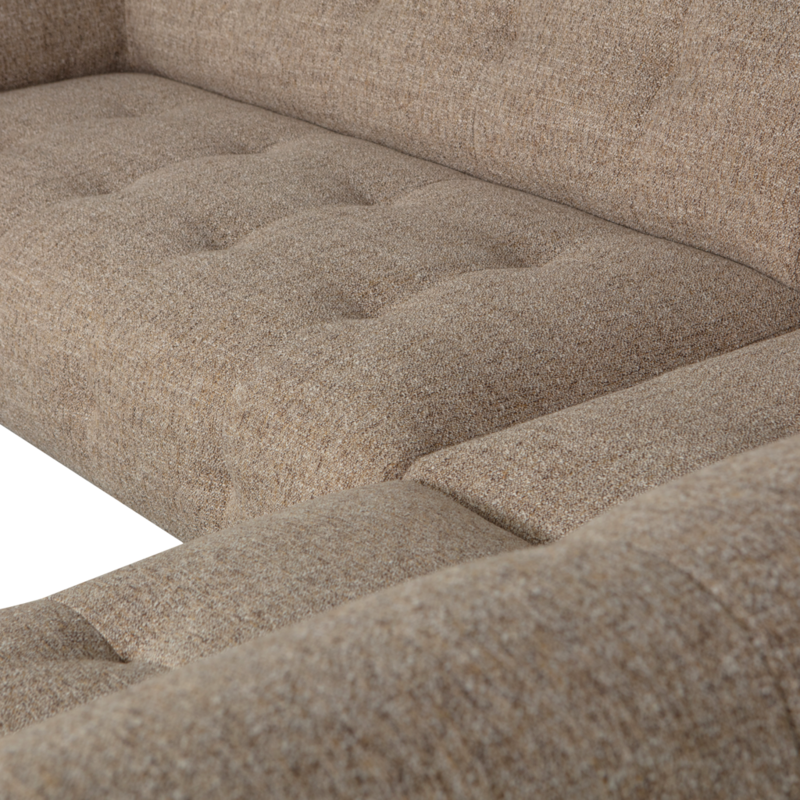 WOOOD-collectie Lloyd Hoekbank Rechts Grof Geweven Bruin Melange