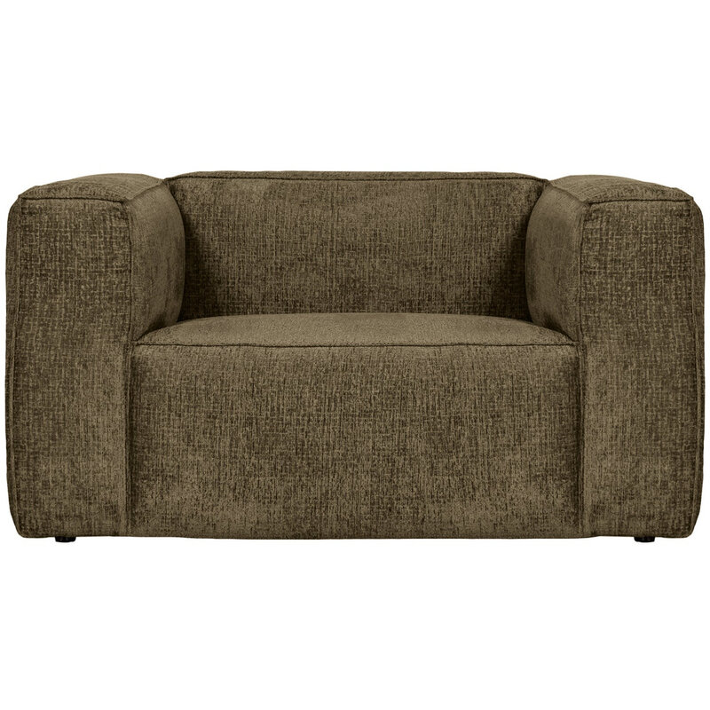 WOOOD-collectie Bean Fauteuil Structure Velvet Moss